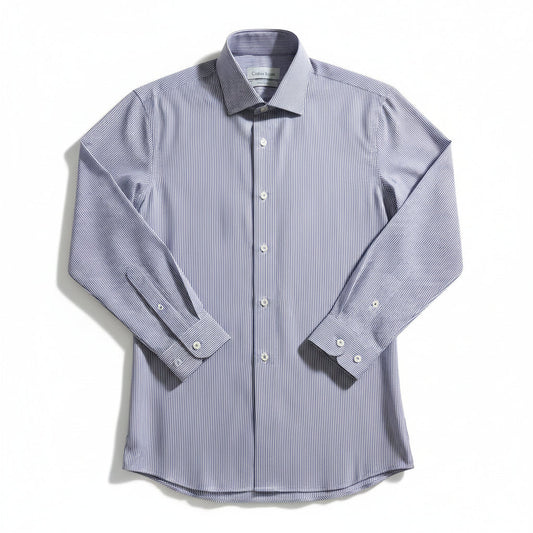 Calvin Klien Branded Men’s Classic Striped Formal Shirt – Navy