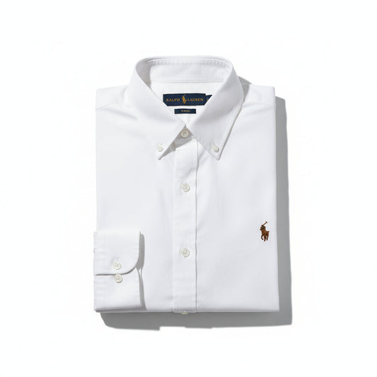 RL Branded Men's Slim Fit White Color Shirt