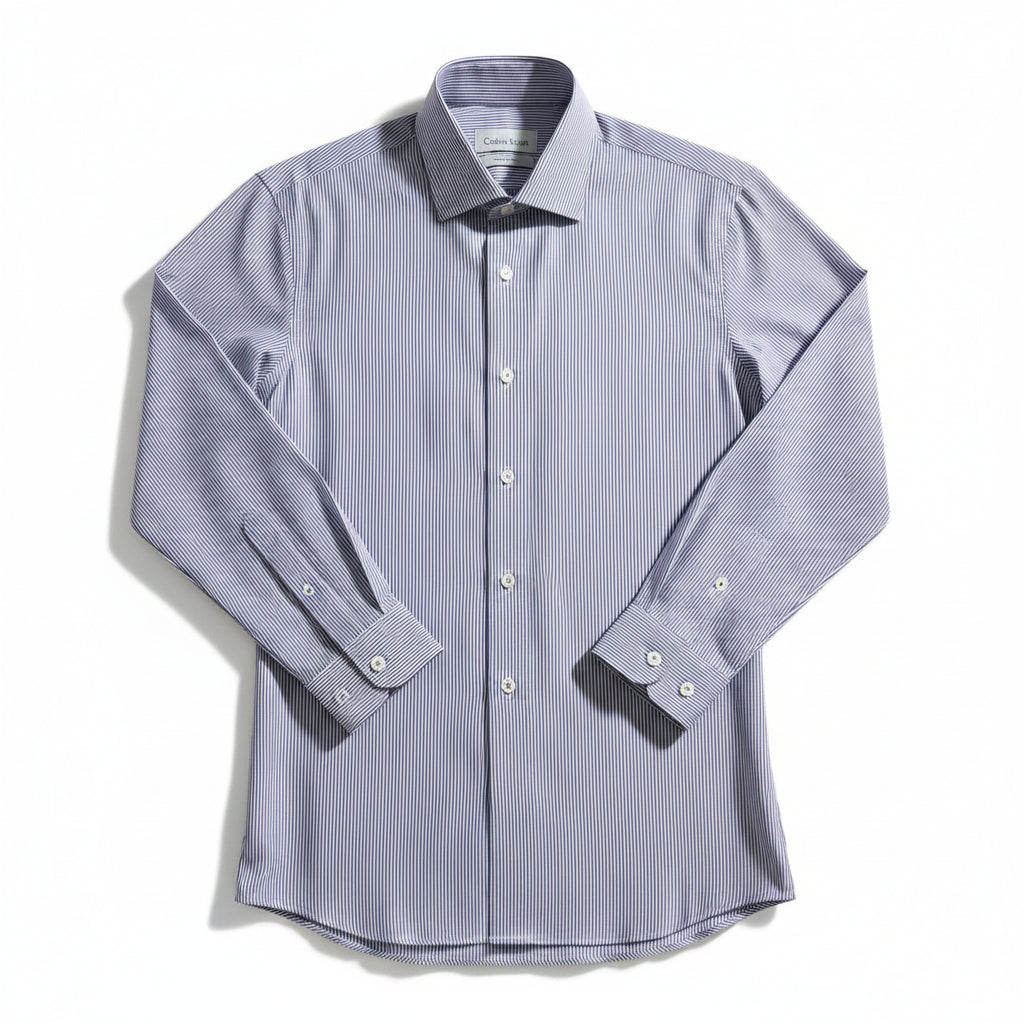 Calvin Klien Branded Men’s Classic Striped Formal Shirt – Navy