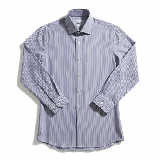 Calvin Klien Branded Men’s Classic Striped Formal Shirt – Navy