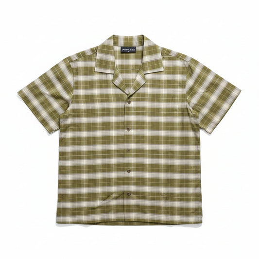 Pegador Branded Men’s Green Checked Short Sleeve Button-Down Shirt