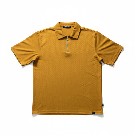 Men’s Polo Shirt with Front Metal Zipper