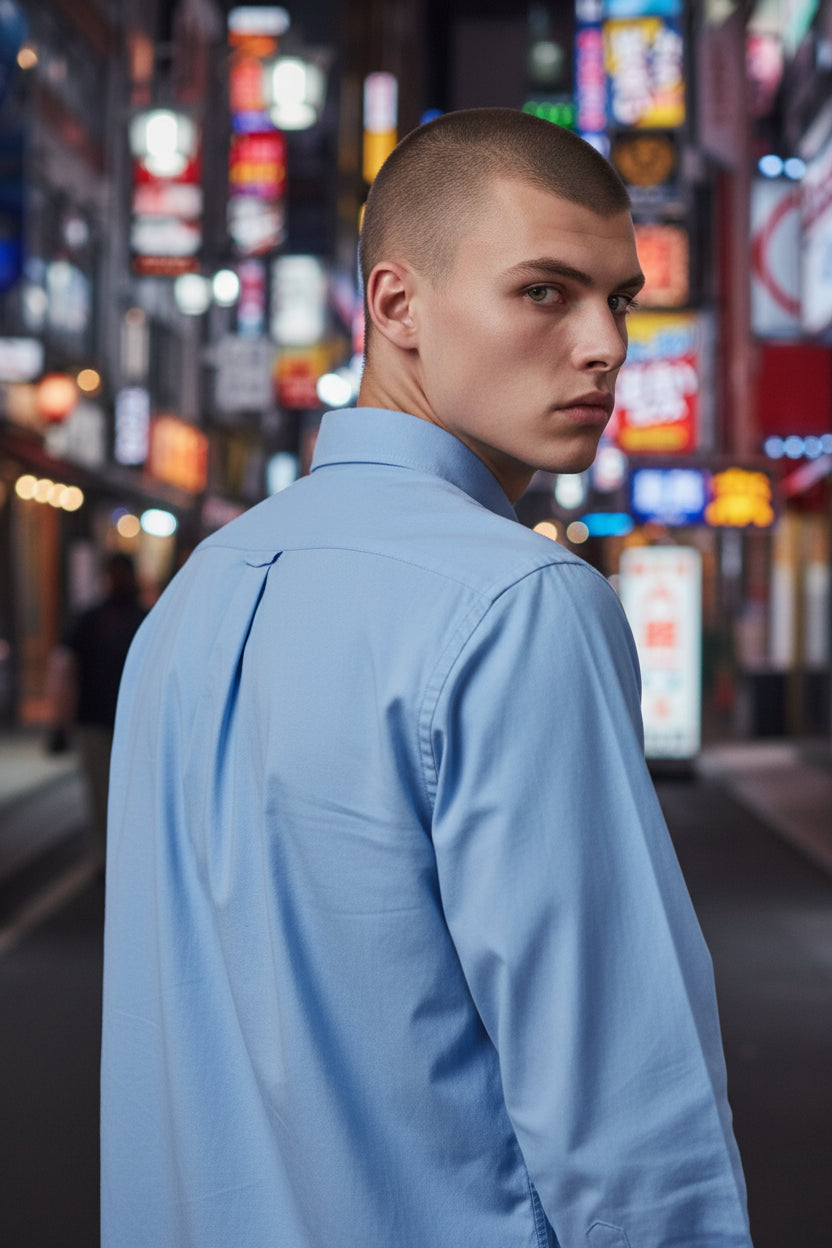 RL Branded Men's Slim Fit Sky Blue Color Shirt