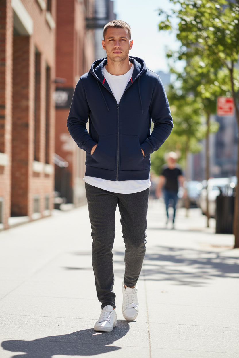 Men’s front zipper hoodie